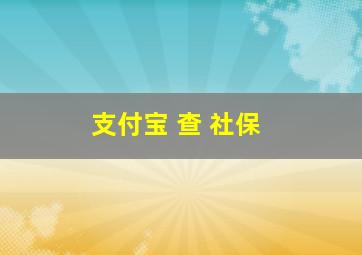 支付宝 查 社保